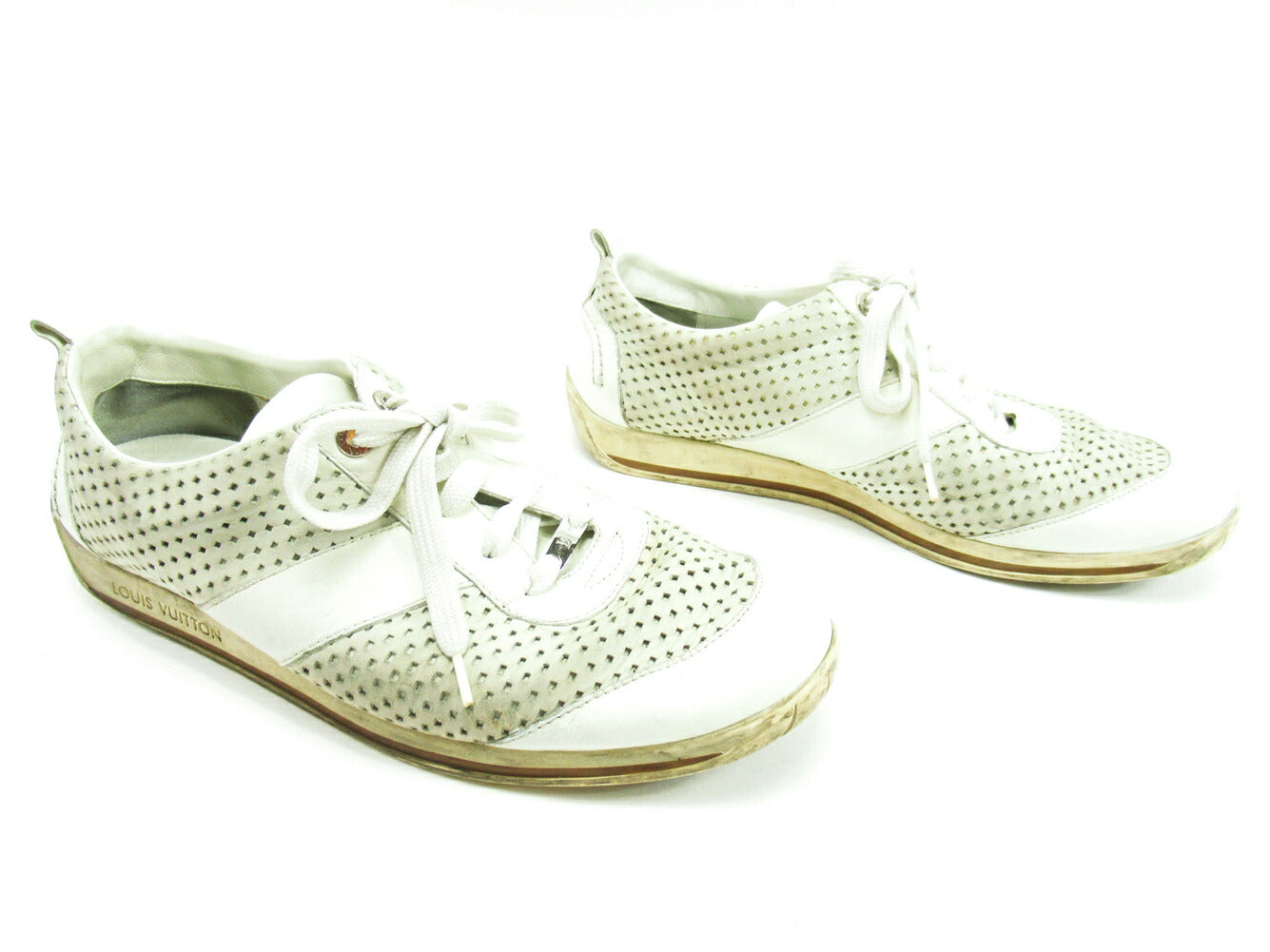 Louis Vuitton Sneakers White Gray #7 Half 7 1/2