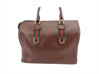 Gucci Boston Duffel Bag Brown Green Red Old Gucci