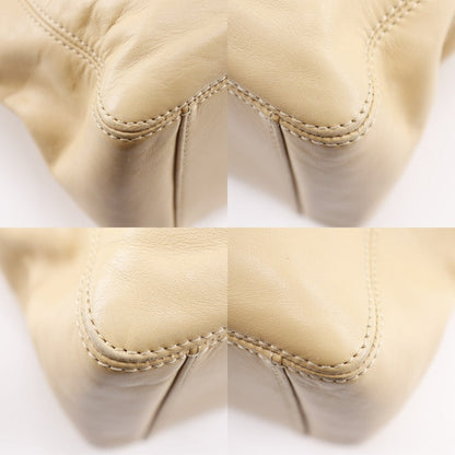 Chanel Shoulder Bag Lambskin Beige Coco Mark Women