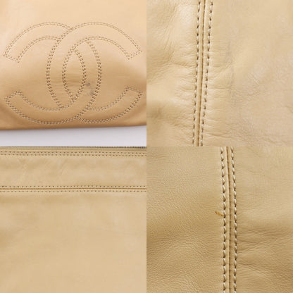 Chanel Shoulder Bag Lambskin Beige Coco Mark Women