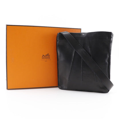 Hermes Shoulder Bag Calfskin Black Toudu Unisex(Unisex)