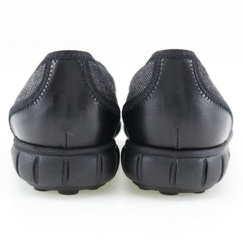 Chanel Loafers Denim Black Coco Button Women 36 1/2