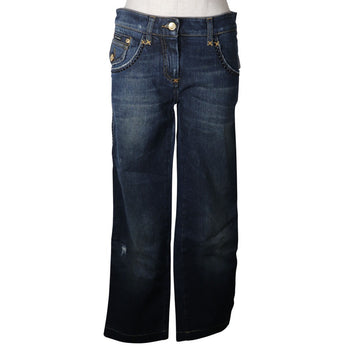 Dolce&Gabbana Cropped Pants Cotton Blue Damage Sabrina Denim Women 40