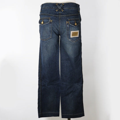 Dolce&Gabbana Cropped Pants Cotton Blue Damage Sabrina Denim Women 40