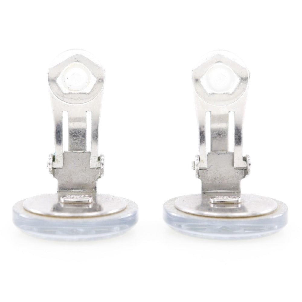 Chanel Earring Plastic Silver Coco Mark Women