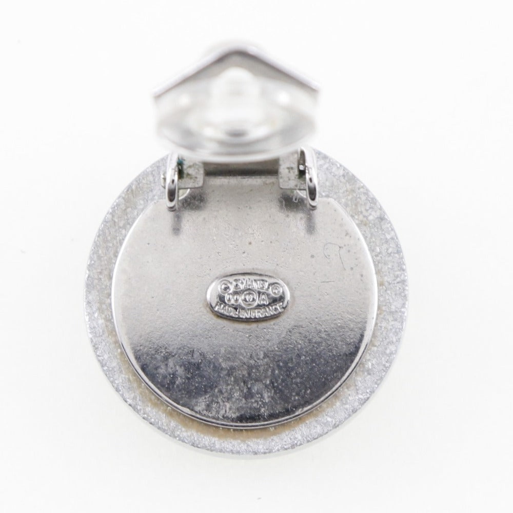 Chanel Earring Plastic Silver Coco Mark Women