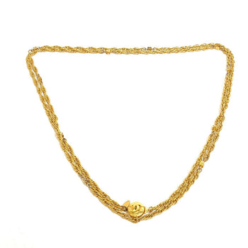 Chanel Necklace Gold Plated Gold Cc Coco Mark Women