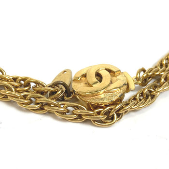 Chanel Necklace Gold Plated Gold Cc Coco Mark Women