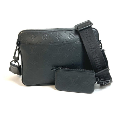 Louis Vuitton Sling Bag M69827 Monogram Shadow Leather Black Monogram Shadow Duo Messenger Mens