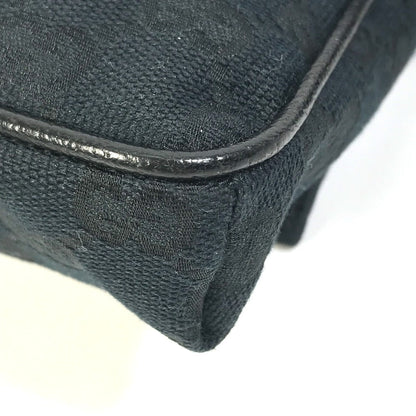 Gucci Waist Bag 146304 Gg Canvas / Leather Black Gg Belt Bag Mens