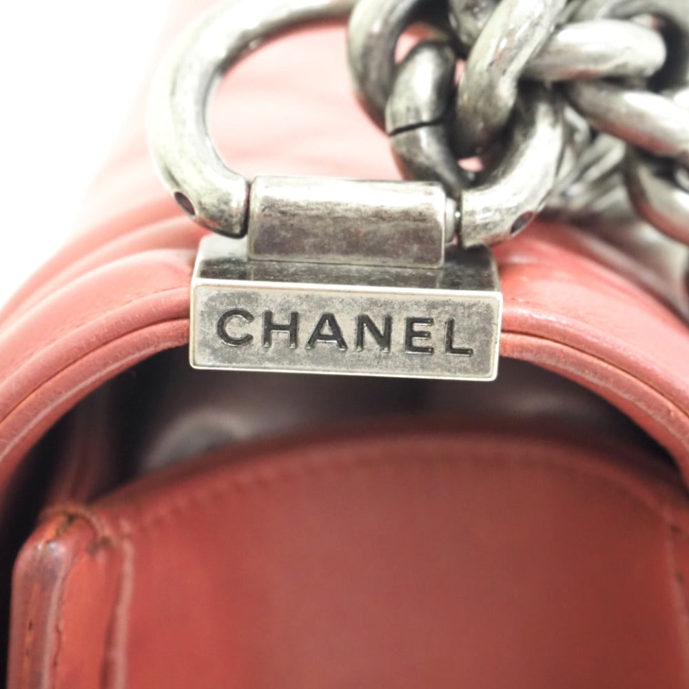 Chanel Shoulder Bag Lambskin Pink Boy Chanel