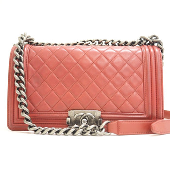 Chanel Shoulder Bag Lambskin Pink Boy Chanel