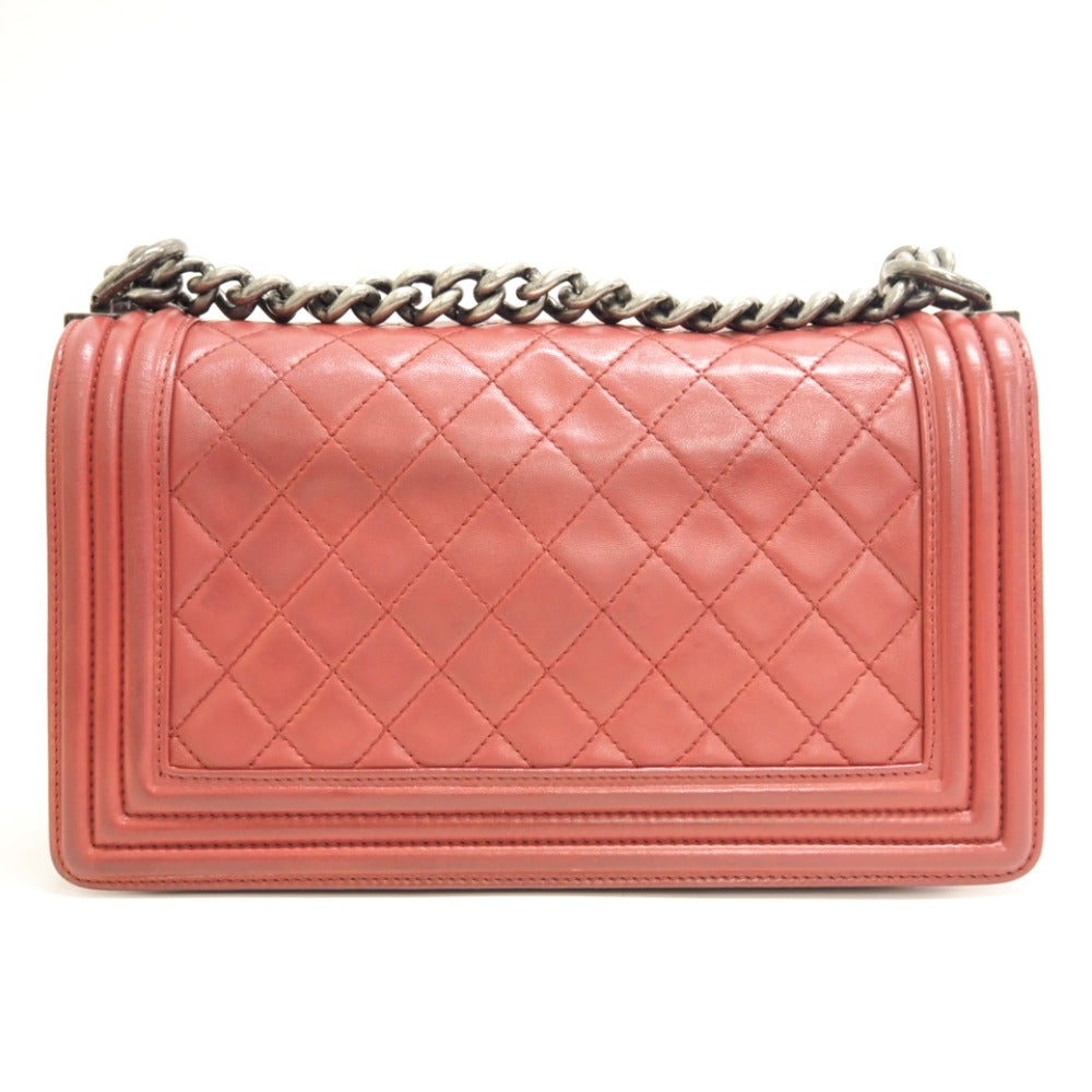 Chanel Shoulder Bag Lambskin Pink Boy Chanel