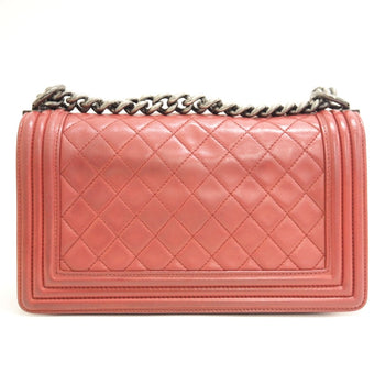 Chanel Shoulder Bag Lambskin Pink Boy Chanel