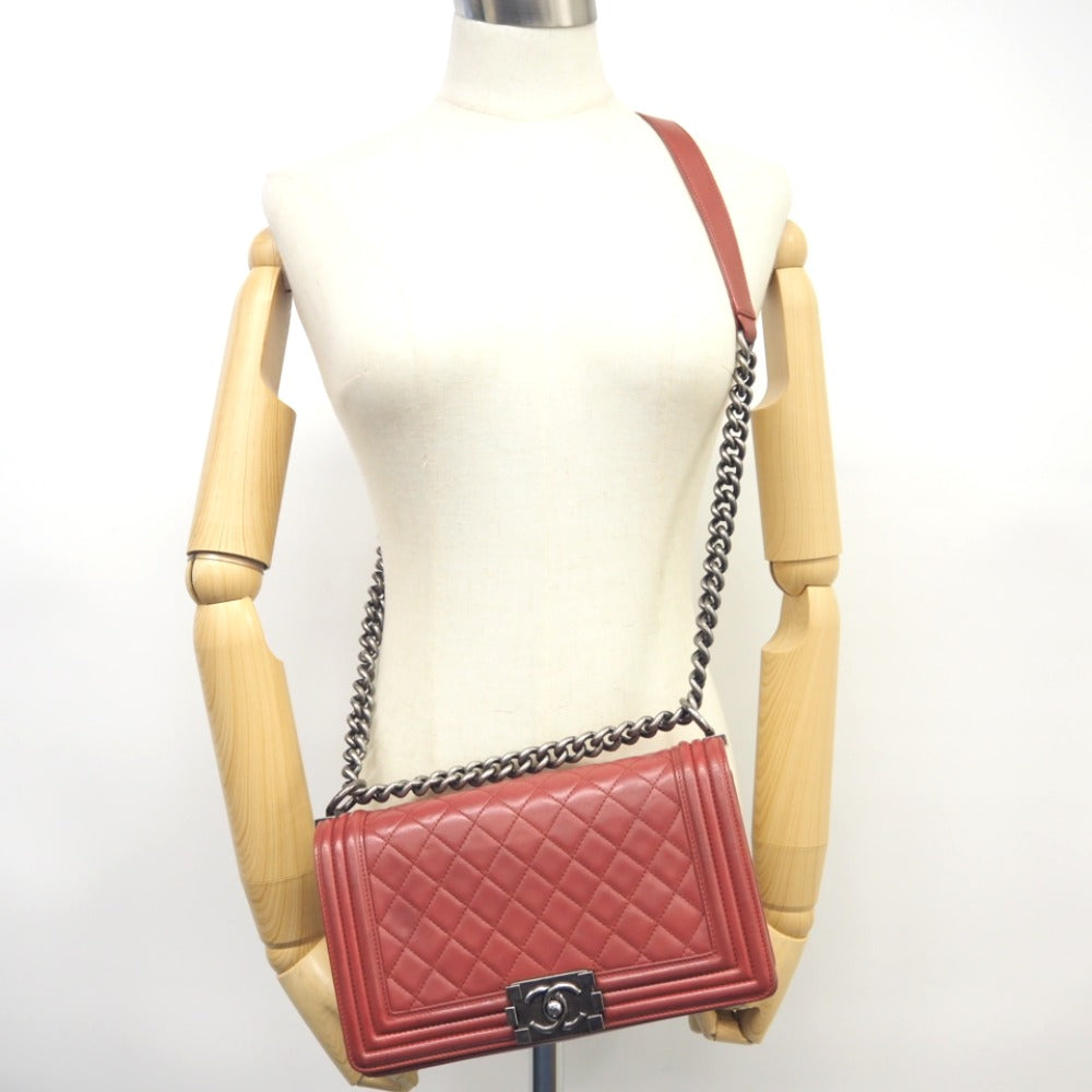 Chanel Shoulder Bag Lambskin Pink Boy Chanel