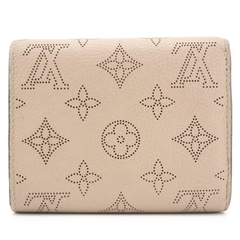Louis Vuitton Bifold Wallet M62542 Leather Beige Mahina Portefeuille Iris Compact Women