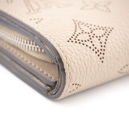Louis Vuitton Bifold Wallet M62542 Leather Beige Mahina Portefeuille Iris Compact Women