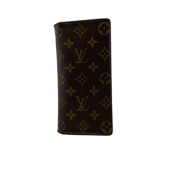 Louis Vuitton Long Wallet Purse M66540 Leather Brown Monogram Portefeuille Brazza Unisex(Unisex)