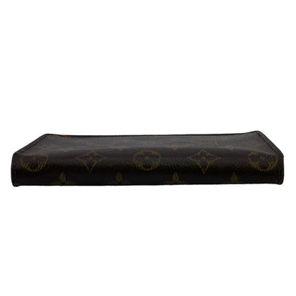 Louis Vuitton Long Wallet Purse M66540 Leather Brown Monogram Portefeuille Brazza Unisex(Unisex)
