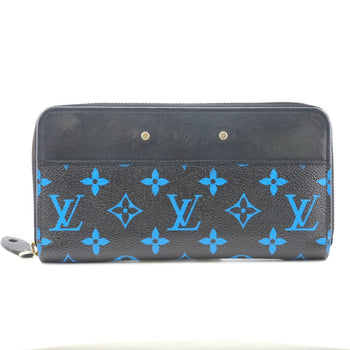 Louis Vuitton Long Wallet Purse M67235 Leather Black Zip Around Monogram Zippy Wallet Mens