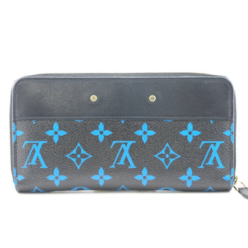 Louis Vuitton Long Wallet Purse M67235 Leather Black Zip Around Monogram Zippy Wallet Mens