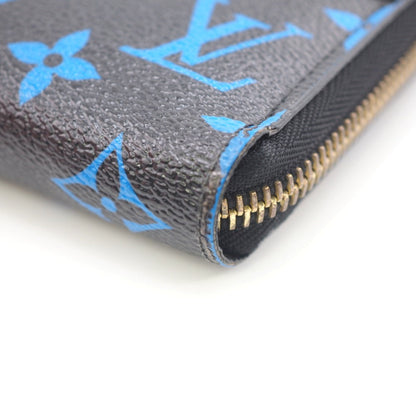 Louis Vuitton Long Wallet Purse M67235 Leather Black Zip Around Monogram Zippy Wallet Mens