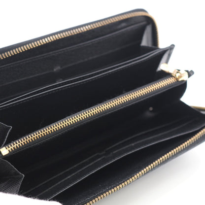 Louis Vuitton Long Wallet Purse M67235 Leather Black Zip Around Monogram Zippy Wallet Mens