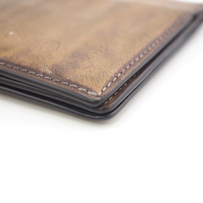 Berluti Long Wallet Purse Leather Brown Calligraphy Mens