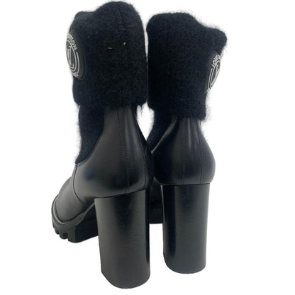 Louis Vuitton Boots Leather Black Lv Bobour Line 40