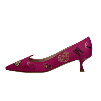Rogervivier Pumps Canvas, Leather Pink I Love Vivier Women 40