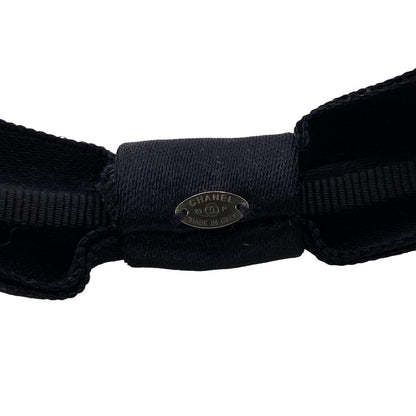 Chanel Hair Accessory Nylon Black 23P Coco Mark Headband Ribbon Women
