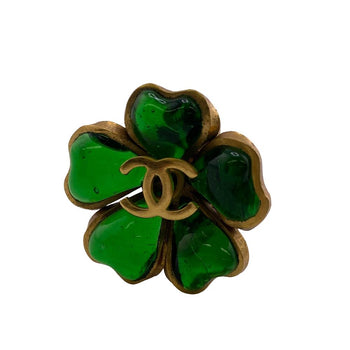 Chanel Earring 97A Gold Plated Green Gripoa