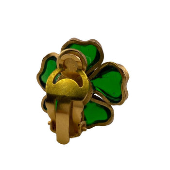 Chanel Earring 97A Gold Plated Green Gripoa