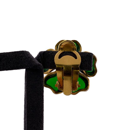 Chanel Earring 97A Gold Plated Green Gripoa