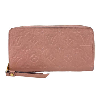 Louis Vuitton Long Wallet Purse M64090 Leather Pink Monogram Ann Platt Zippy Wallet