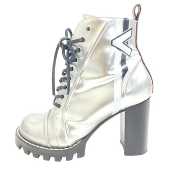 Louis Vuitton Boots Ma0177 Pvc, Patent Leather Silver Monogram Star Trail Line 38