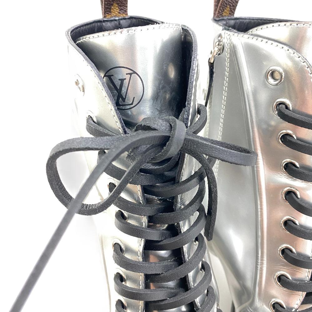 Louis Vuitton Boots Ma0177 Pvc, Patent Leather Silver Monogram Star Trail Line 38