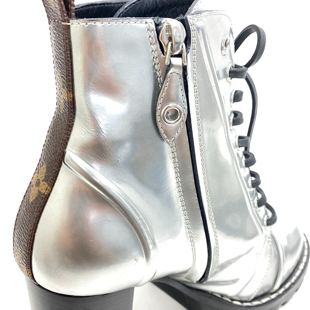 Louis Vuitton Boots Ma0177 Pvc, Patent Leather Silver Monogram Star Trail Line 38