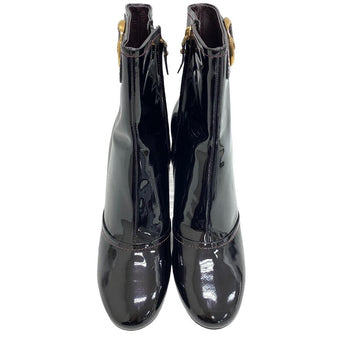 Louis Vuitton Boots Ma0160 Patent Leather Bordeaux Short Boots 10 Years Women 40 1/2