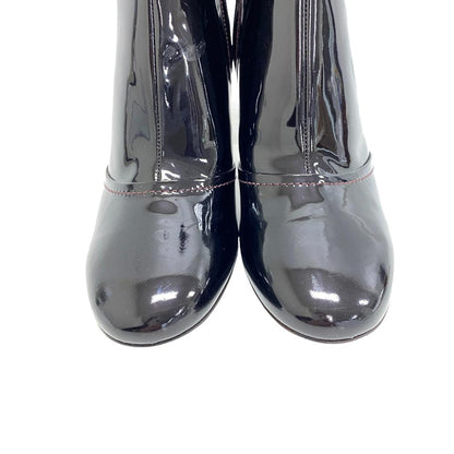 Louis Vuitton Boots Ma0160 Patent Leather Bordeaux Short Boots 10 Years Women 40 1/2