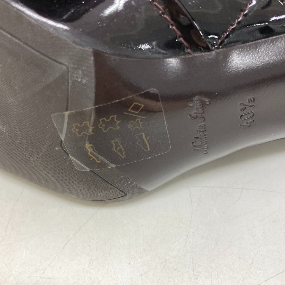 Louis Vuitton Boots Ma0160 Patent Leather Bordeaux Short Boots 10 Years Women 40 1/2