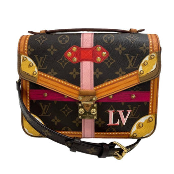 Louis Vuitton Shoulder Bag M43628 Leather Brown Monogram Summer Trunk Pochette Metis
