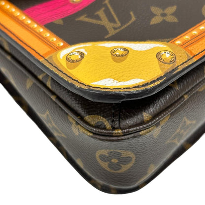 Louis Vuitton Shoulder Bag M43628 Leather Brown Monogram Summer Trunk Pochette Metis