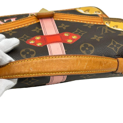 Louis Vuitton Shoulder Bag M43628 Leather Brown Monogram Summer Trunk Pochette Metis