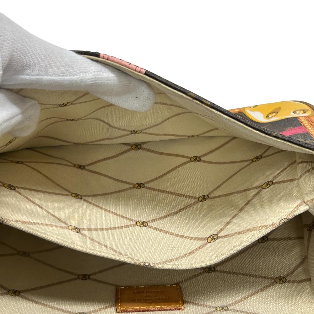 Louis Vuitton Shoulder Bag M43628 Leather Brown Monogram Summer Trunk Pochette Metis