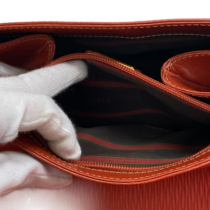 Loewe Handbag Leather Red Twisted Metal Velazquez Women