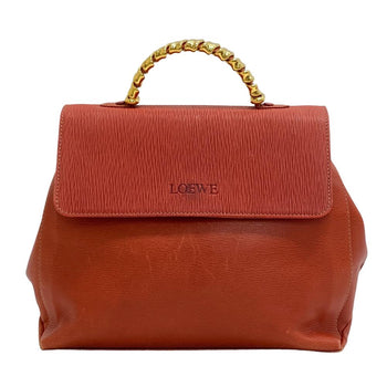 Loewe Handbag Leather Red Twisted Metal Velazquez Women
