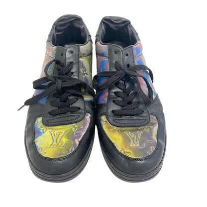 Louis Vuitton Sneakers Leather Black 2021 Rivoli Line Rainbow Mens 7
