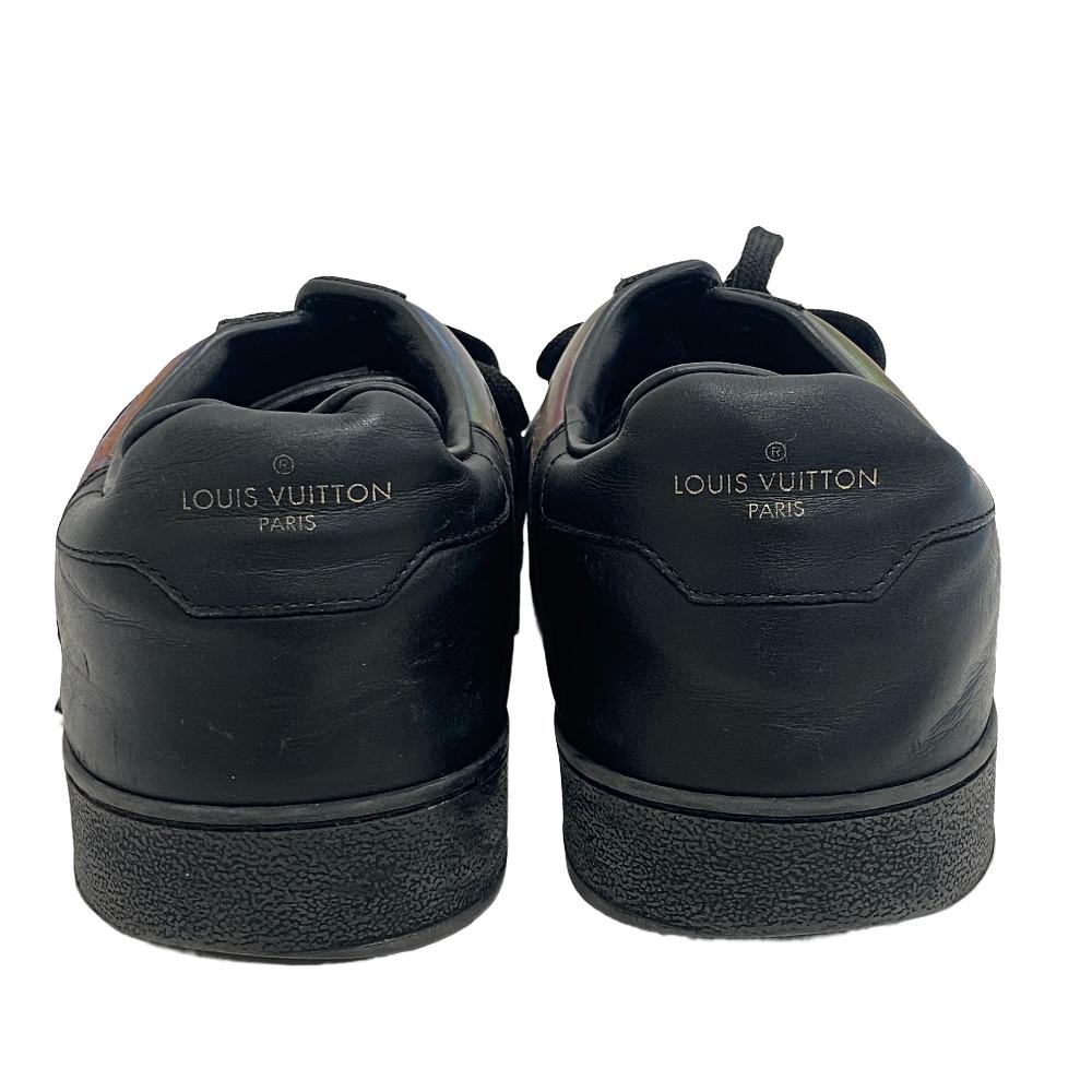 Louis Vuitton Sneakers Leather Black 2021 Rivoli Line Rainbow Mens 7