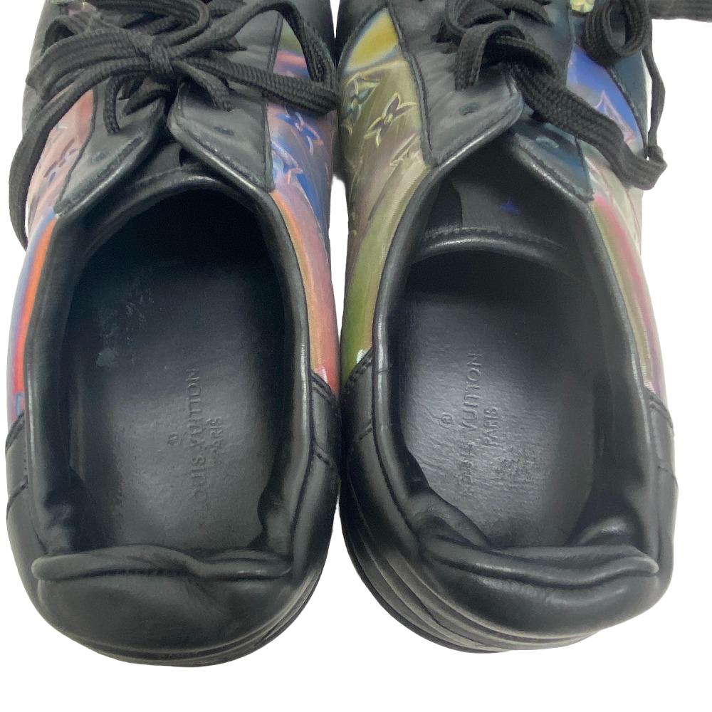 Louis Vuitton Sneakers Leather Black 2021 Rivoli Line Rainbow Mens 7